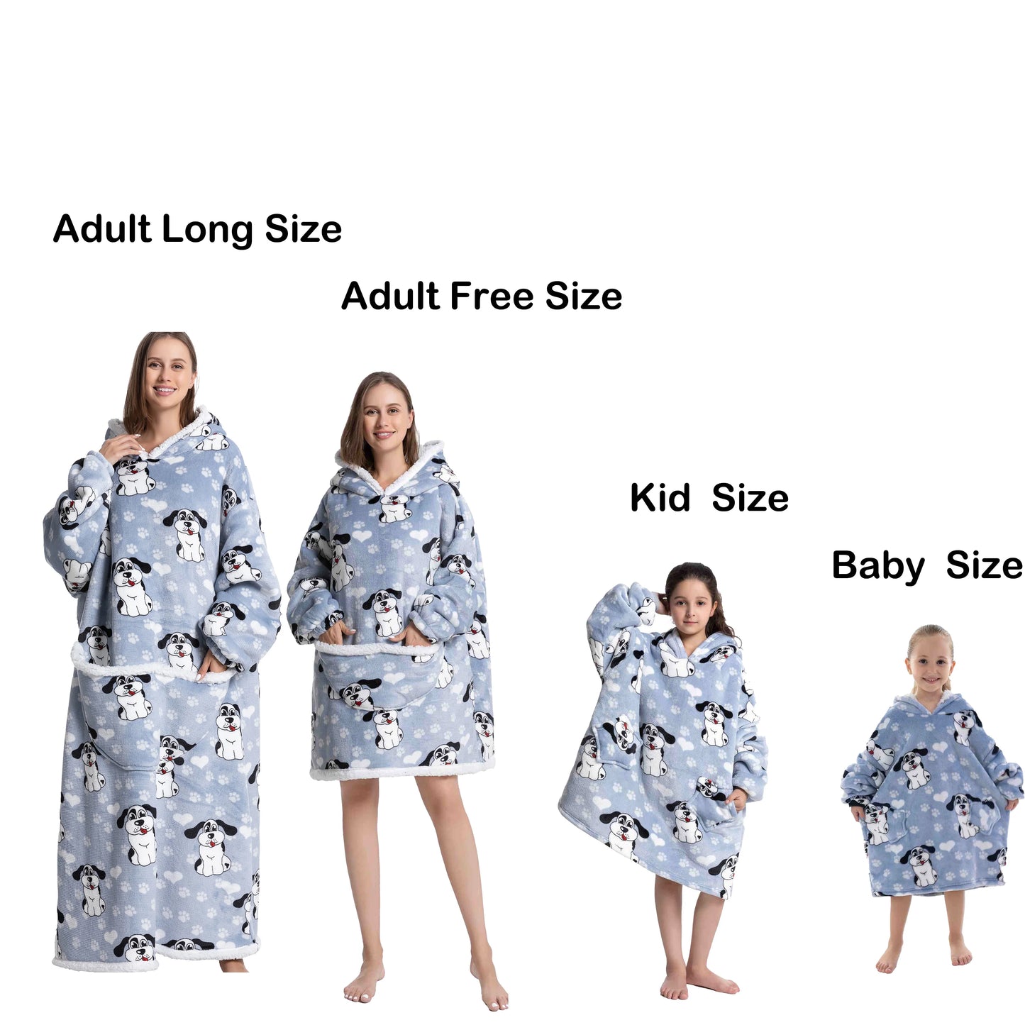 Oversized Wearable Blanket Hoodie Fleece Warm Soft Winter Hoodie Sweatshirt for Kids Adults Snuggle Pullover