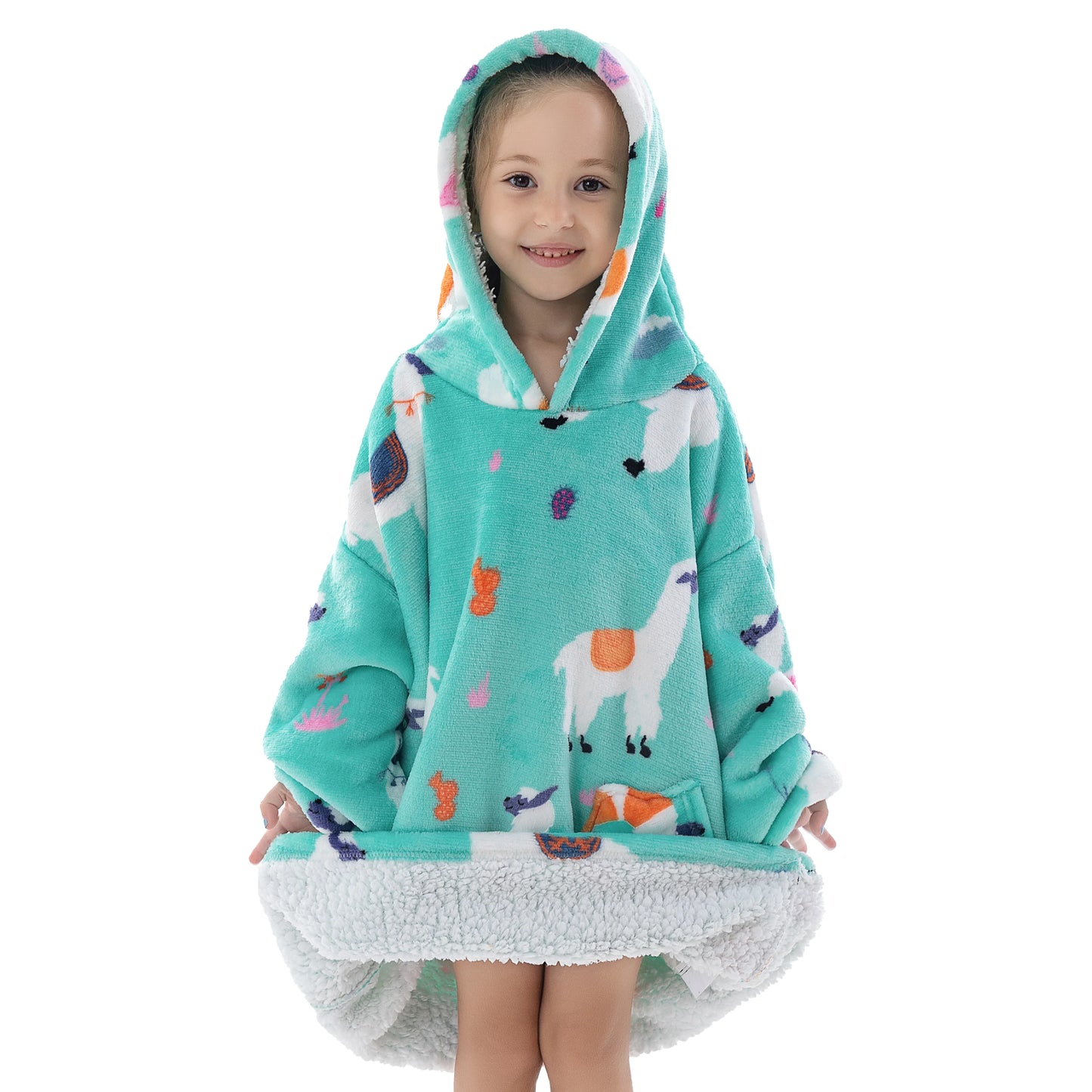 Oversized Wearable Blanket Hoodie Fleece Warm Soft Winter Hoodie Sweatshirt for Kids Adults Snuggle Pullover